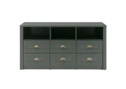 Lowboard ASCOT 130 x 67 cm grün/goldfarbig