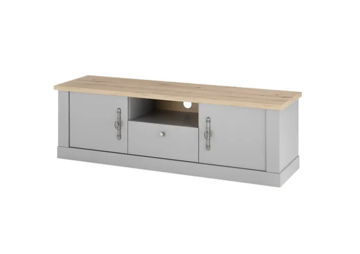 Lowboard CHAMBORD 155 x 48 cm hellgrau/braun