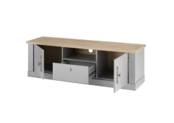 Lowboard CHAMBORD 155 x 48 cm hellgrau/braun