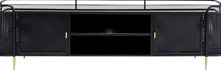 Lowboard FENCE schwarz 51x160x40 cm