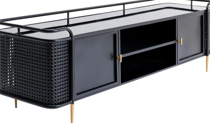 Lowboard FENCE schwarz 51x160x40 cm