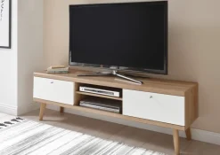 Lowboard LENA_MERLE 160 cm Eiche Riviera NB/ weiß matt