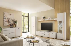 Lowboard LONG ISLAND 200 cm weiß/ Wotan Eiche