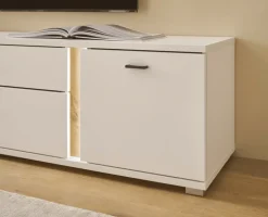 Lowboard LONG ISLAND 200 cm weiß/ Wotan Eiche