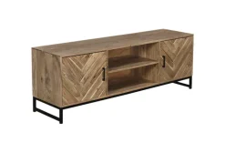 Lowboard LUANDA 160 x 55 cm Akazie Massivholz/schwarz