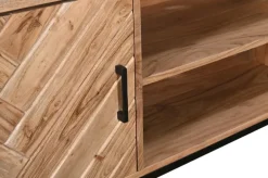 Lowboard LUANDA 160 x 55 cm Akazie Massivholz/schwarz