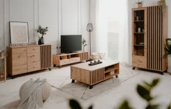 Lowboard MEDAN 138 x 44 cm Artisan Oak / anthrazit