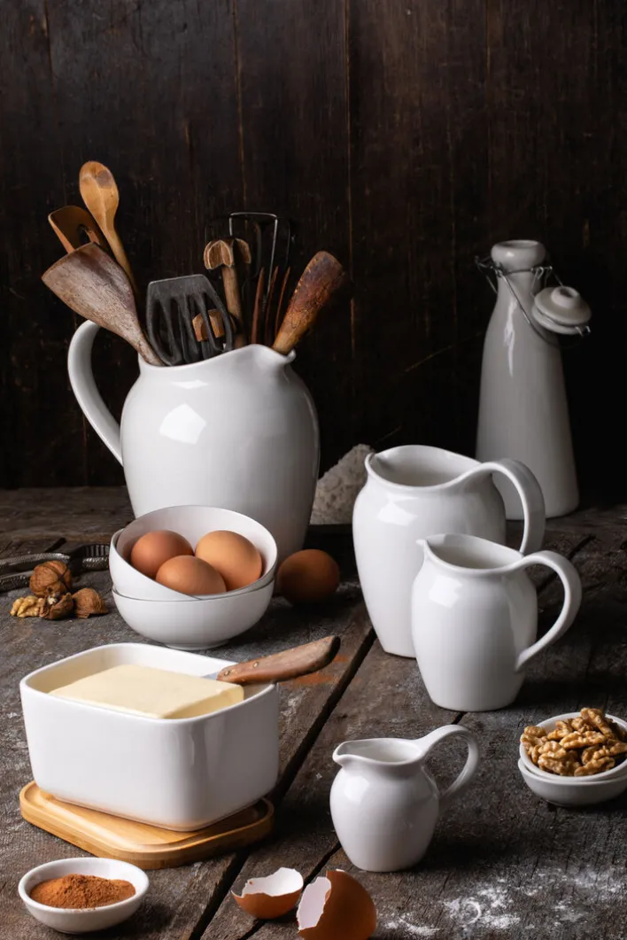 MAXWELL & WILLIAMS Butterdose BASICS mit Holzdeckel 700 ml weiß