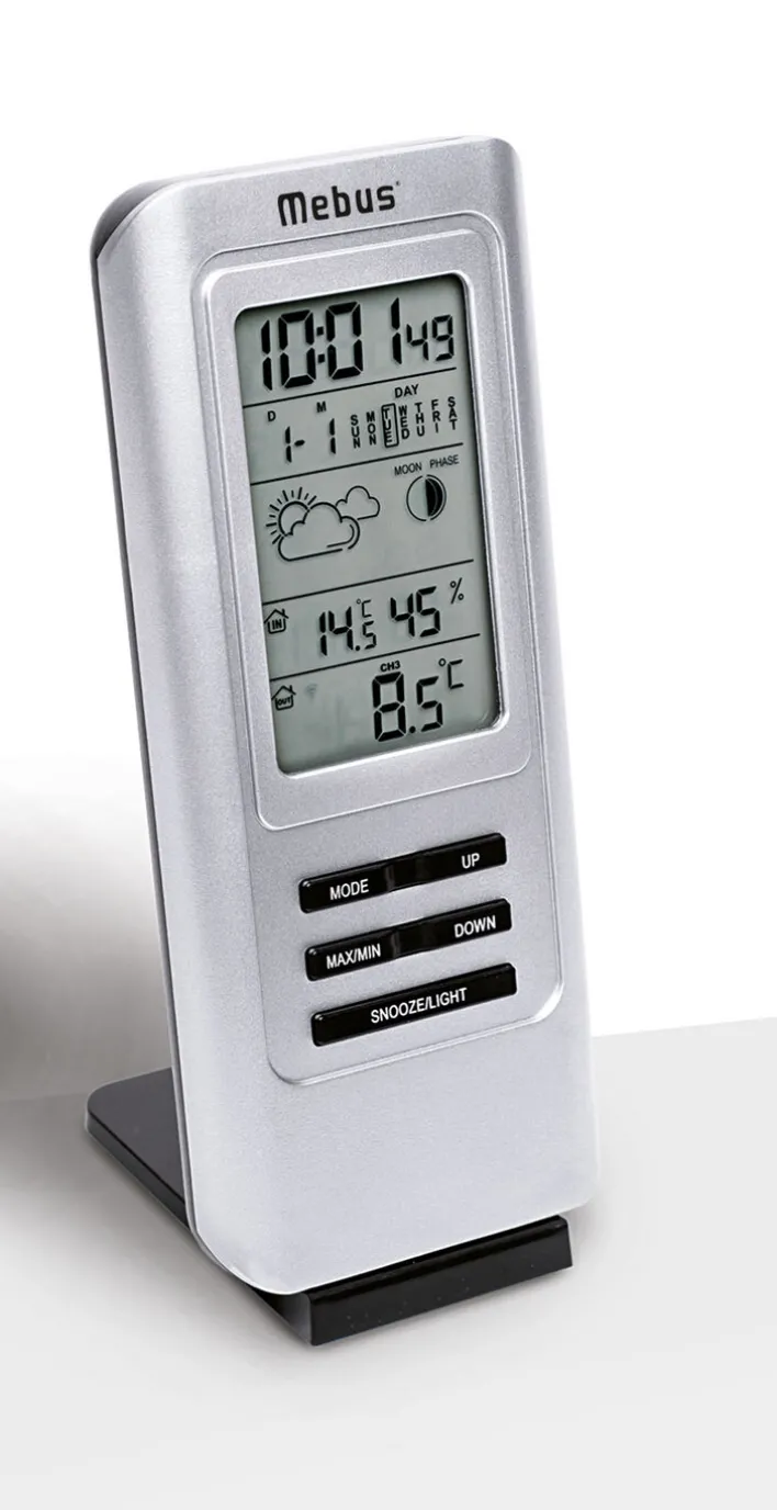 Mebus Funk Wetterstation silberfarbig