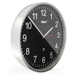 Mebus Funk-Wanduhr silberfarbig/schwarz