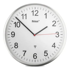 Mebus Funk-Wanduhr silberfarbig