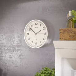 Mebus Funk-Wanduhr silberfarbig