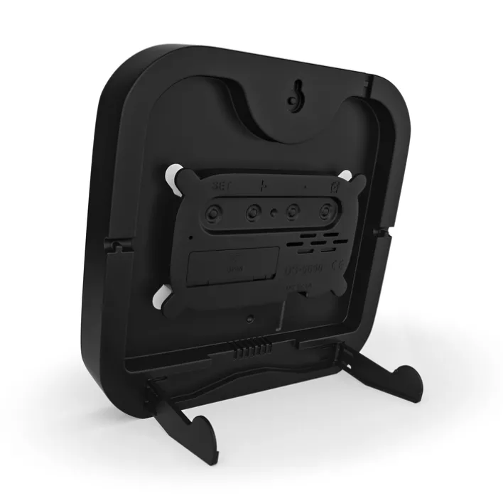 Mebus Quarz-Uhr Kunststoff 18,5 x 18,5 x 2,8 cm Schwarz/Mehrfarbig