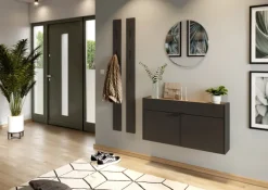 Mehrzweckschrank DAVID 110 x 57 cm Graphit/Braun