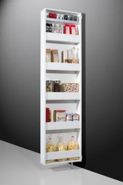 Mehrzweckschrank drehbar 50 x 195 cm Spiegelfront/weiß