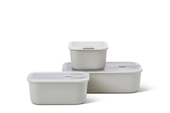 MEPAL Frischhaltedosen-Set EASYCLIP 3-teilig Nordic White Kunststoff