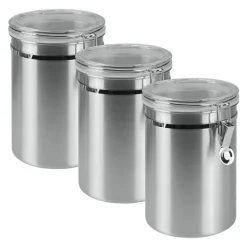 metaltex Vorratsdosen 2 L VORA 3er Set silberfarbig