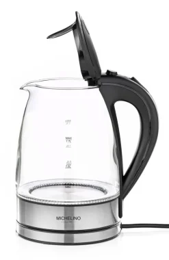 MICHELINO Wasserkocher 1,7 Liter schwarz/ silberfarbig