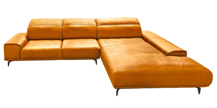Musterring Ecksofa MR 2490 Lederbezug Kurkumagelb