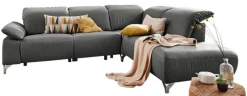 Musterring Ecksofa MR 370 L-Form Lederbezug grau