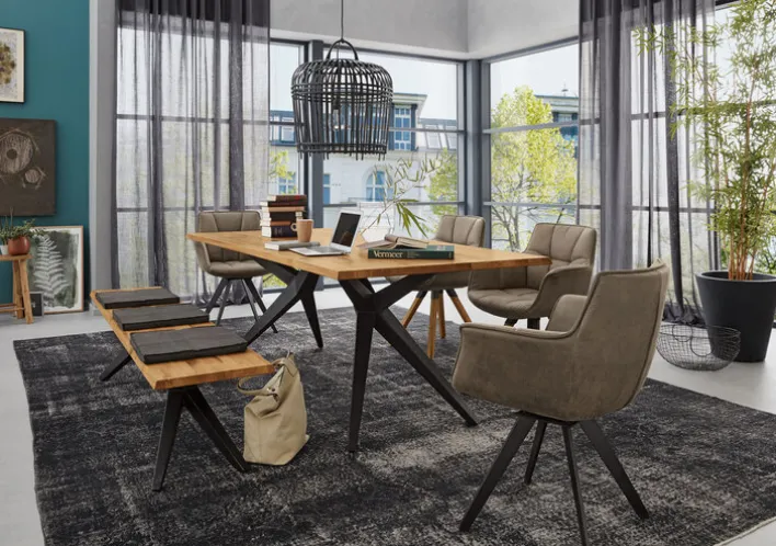 Musterring Esstisch TAMINA 200 x 100 cm schwarz /Eiche massiv