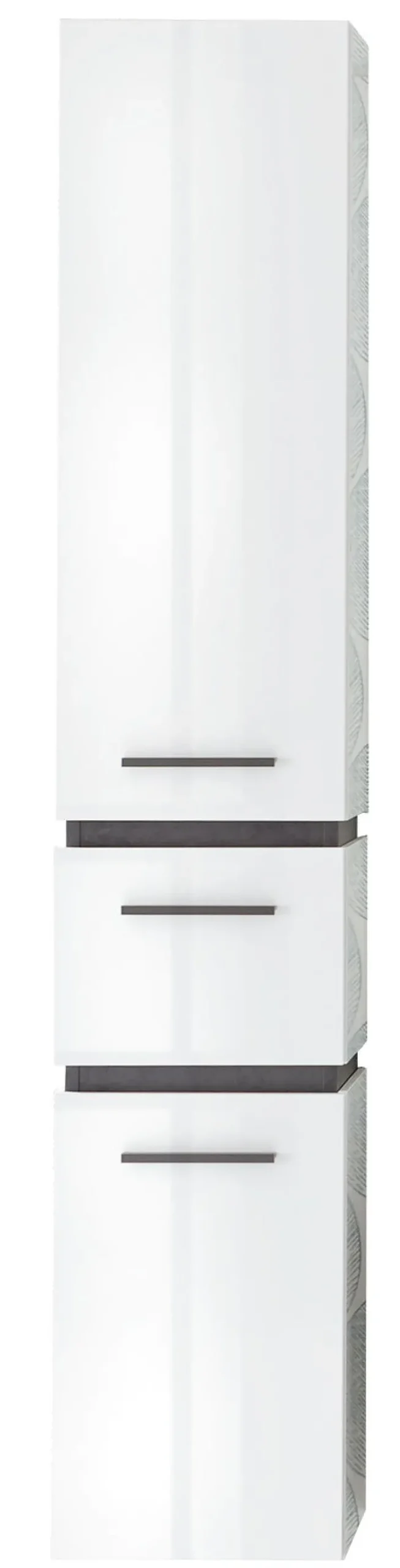 Musterring Hochschrank RIMINI schneeweiß/ dunkelgrau