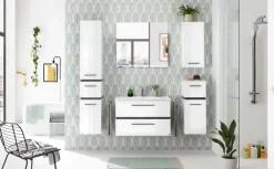 Musterring Hochschrank RIMINI schneeweiß/ dunkelgrau