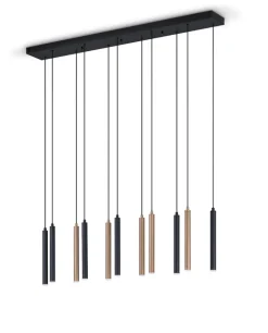 Musterring LED Balkenpendel 11-flg MR CALINA schwarz /coffee