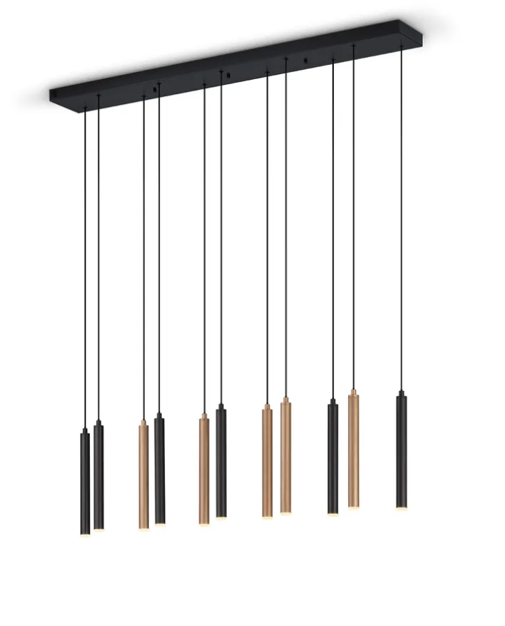 Musterring LED Balkenpendel 11-flg MR CALINA schwarz /coffee