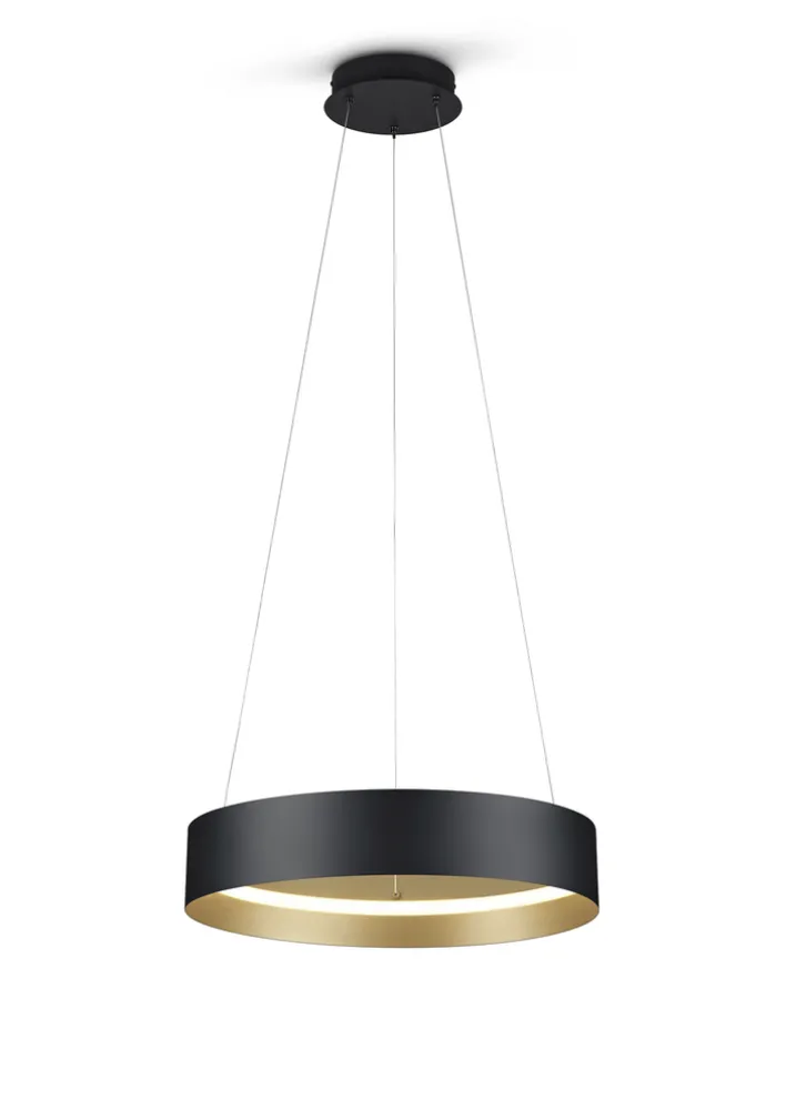 Musterring LED Pendelleuchte 50 cm MR LOOP schwarz-goldfarbig