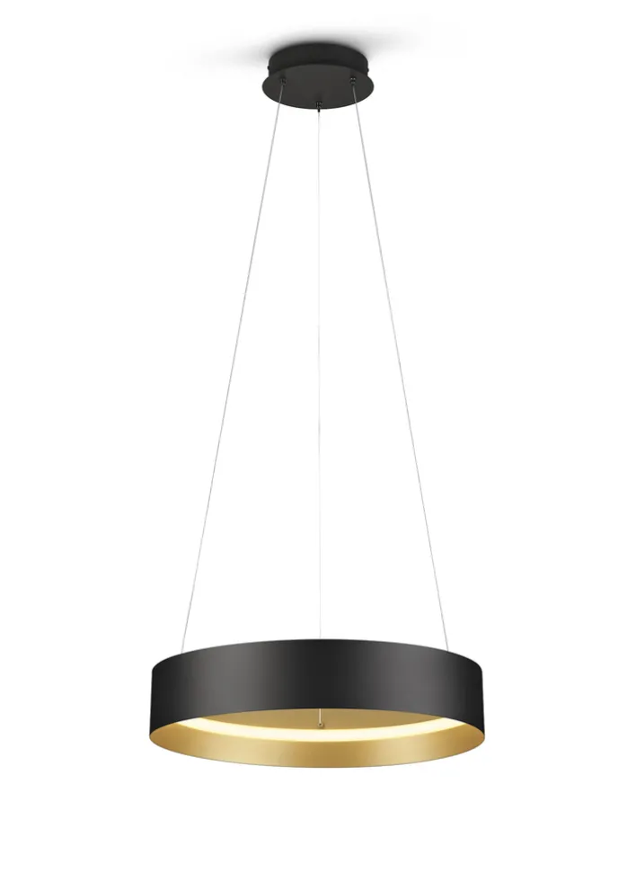Musterring LED Pendelleuchte 50 cm MR LOOP schwarz-goldfarbig