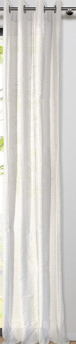 my deco Ösenvorhang DOT 135 x 245 cm weiß