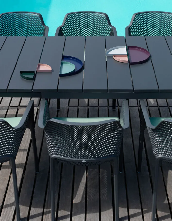 NARDI Dining Gartentisch RIO 140-210 x 85 cm anthrazit