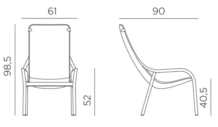 NARDI Outdoor Loungesessel NET LOUNGE senape