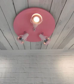 niermann Retrofit Kinderlampe Decke 3 Spots STRAHLER pastellrose