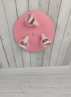 niermann Retrofit Kinderlampe Decke 3 Spots STRAHLER pastellrose