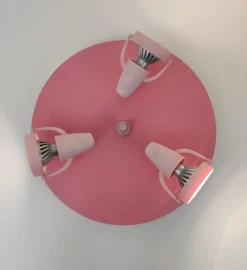 niermann Retrofit Kinderlampe Decke 3 Spots STRAHLER pastellrose