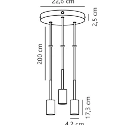 Nordlux Retrofit Pendelleuchte PACO 3-flg messingfarbig