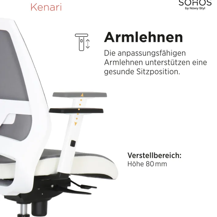 Nowy Styl Drehstuhl KENARI weiß/ grau