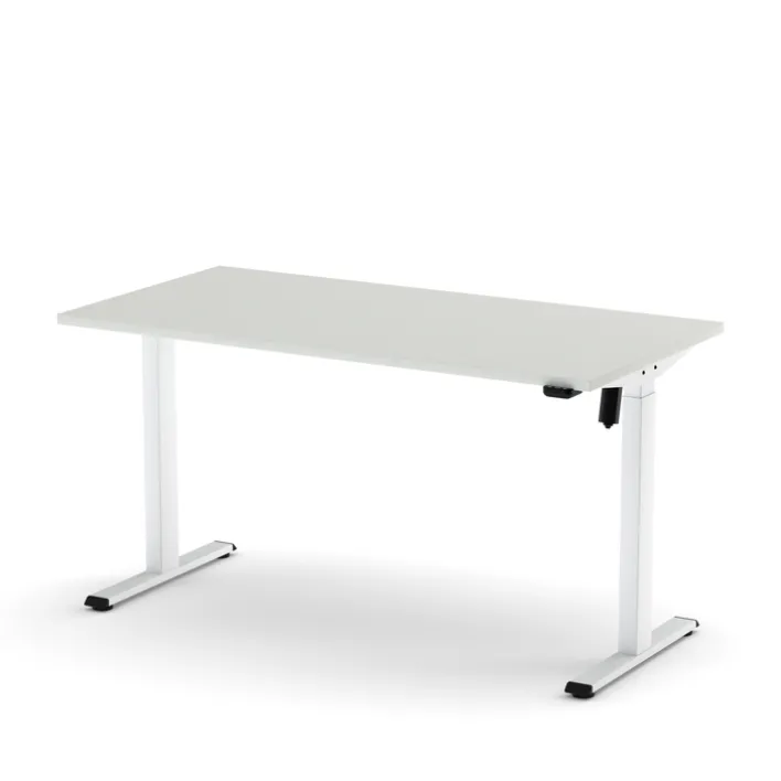 Nowy Styl Schreibtisch ECOMO 135 x 65 cm Lichtgrau/ Weiß