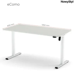 Nowy Styl Schreibtisch ECOMO 135 x 65 cm Lichtgrau/ Weiß