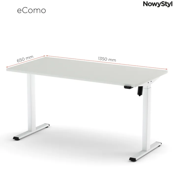 Nowy Styl Schreibtisch ECOMO 135 x 65 cm Lichtgrau/ Weiß