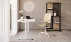 Nowy Styl Schreibtisch ECOMO 135 x 65 cm Lichtgrau/ Weiß