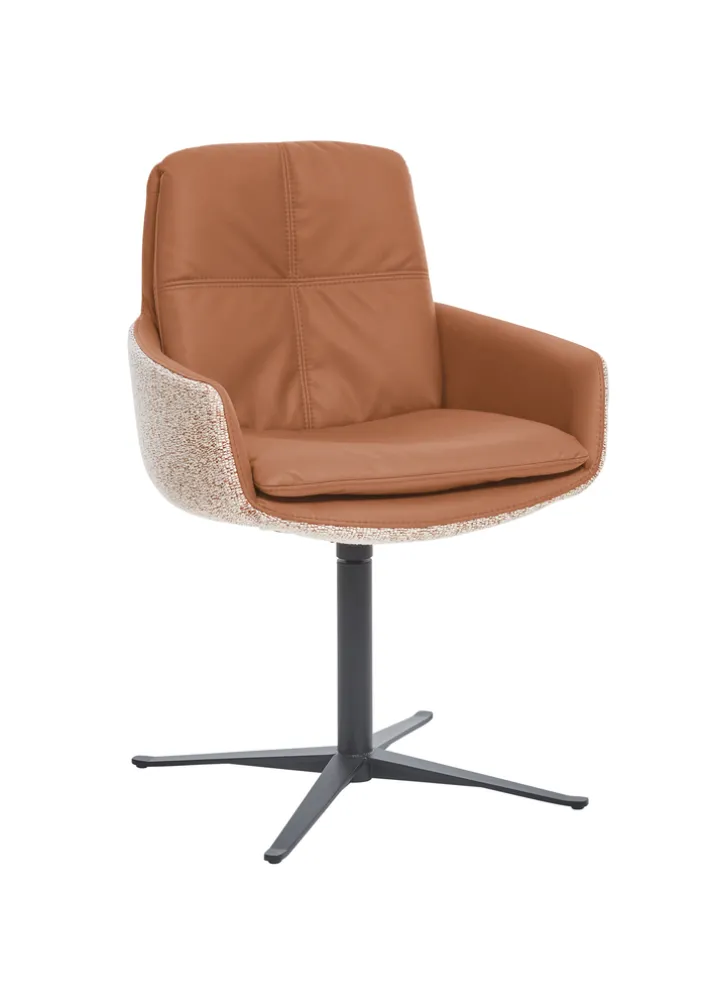 Ole Gunderson Armlehnstuhl MADINA Donna rusty melange-Cloud brandy/schwarz