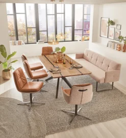 Ole Gunderson Armlehnstuhl MADINA Donna rusty melange-Cloud brandy/schwarz