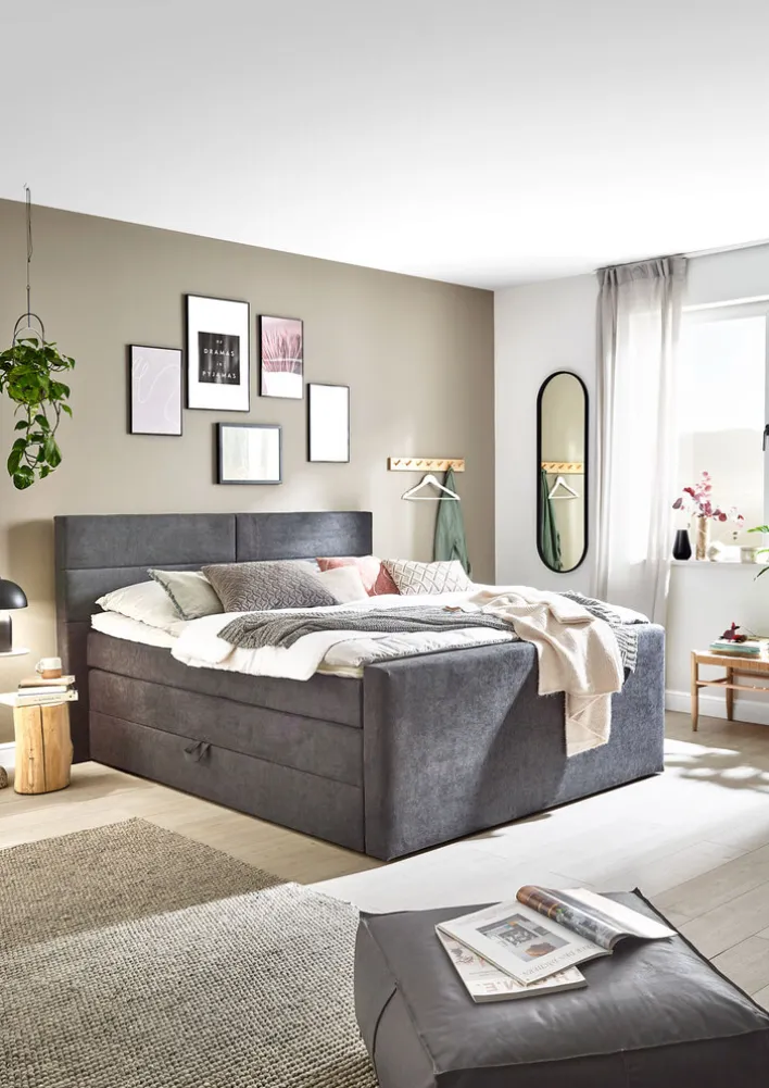 Ole Gunderson Boxspringbett FENTISSIMO SPACE 180 x 200 cm grau