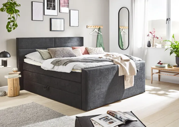 Ole Gunderson Boxspringbett FENTISSIMO SPACE 180 x 200 cm grau