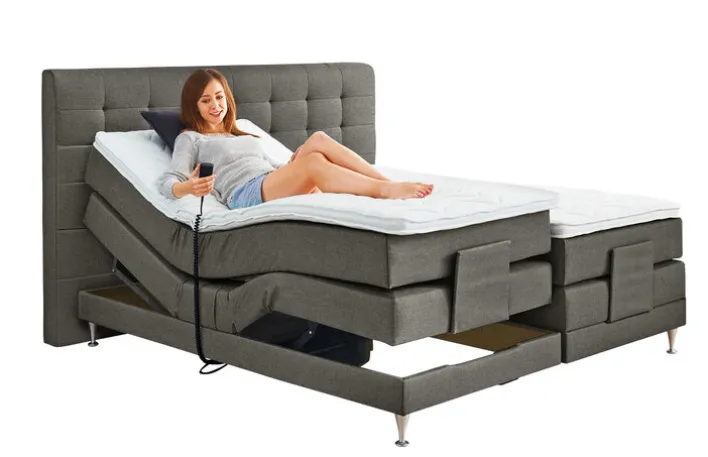 Ole Gunderson Boxspringbett FENTISSIMO TOPMOTION I EL 180 x 200 cm Inari braungrau