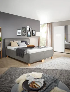 Ole Gunderson Polsterbett FENSON BERGEN XXL 180 x 200 cm braungrau