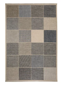 Outdoorteppich CLYDE 67 x 120 cm beige/blau